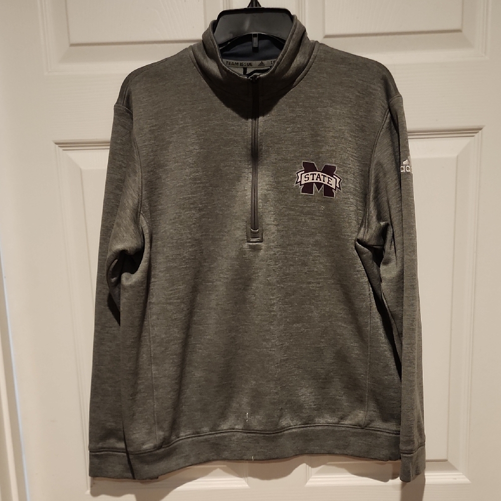 Adidas Gray Zip Up Sweater Casual Style